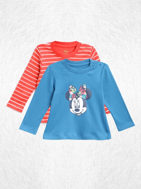 

YK Disney Girls Pack of 2 Pure Cotton T-shirts, Blue