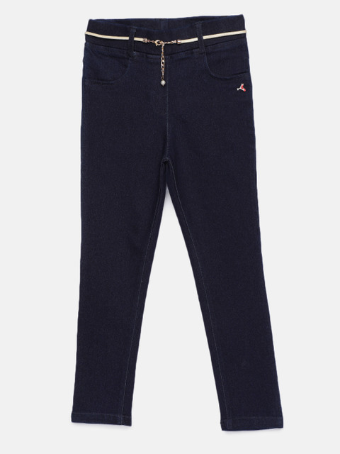 

Tiny Girl Navy Blue Solid Skinny Fit Jeggings