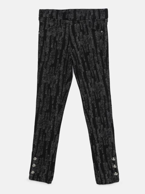 

Tiny Girl Black & Grey Printed Skinny Fit Jeggings