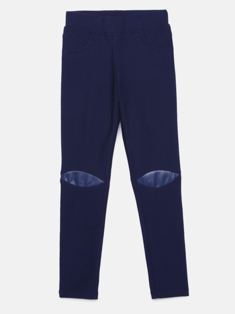 

Tiny Girl Navy Blue Solid Skinny Fit Jeggings