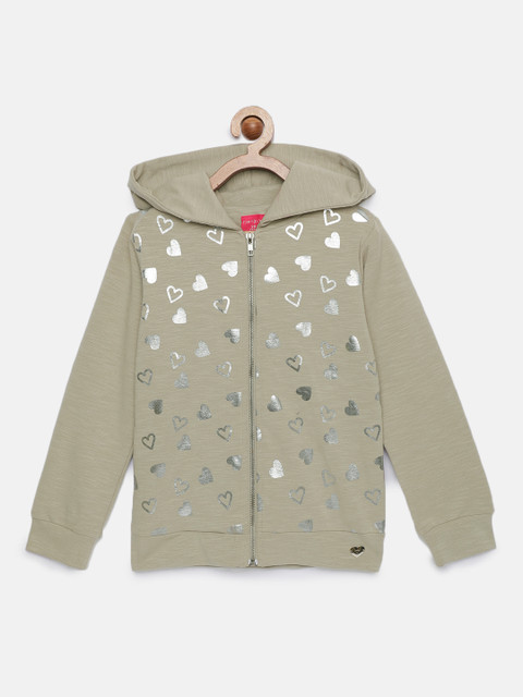 

Tiny Girl Girls Grey Solid Front-Open Sweater