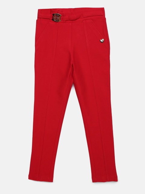 

Tiny Girl Red Solid Skinny Fit Jeggings