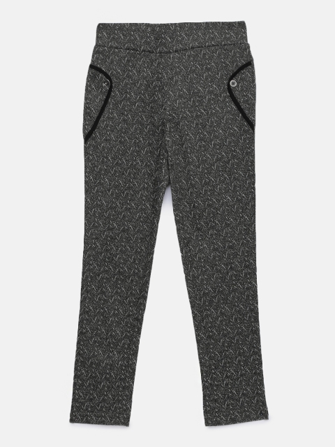 

Tiny Girl Black Printed Solid Jeggings