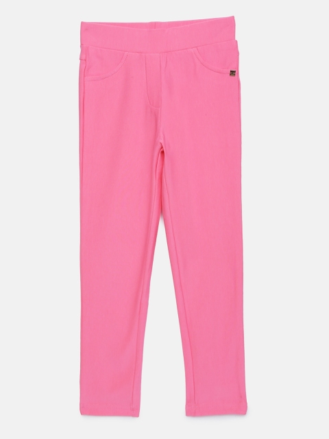 

Tiny Girl Pink Solid Skinny Fit Jeggings