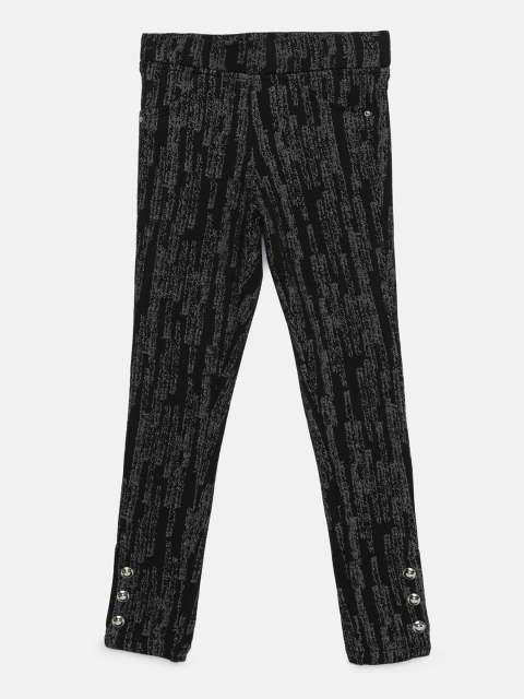 

Tiny Girl Black & Grey Printed Skinny Fit Jeggings