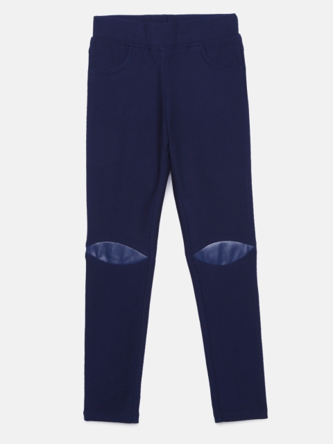 

Tiny Girl Navy Blue Solid Skinny Fit Jeggings