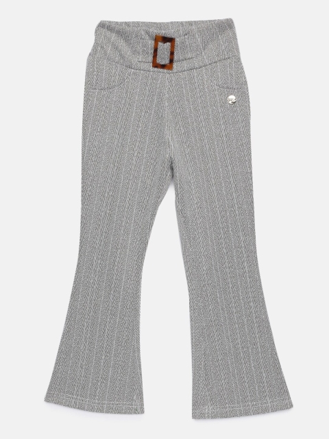 

Tiny Girl Grey And Brown Self Design Skinny Fit Jeggings