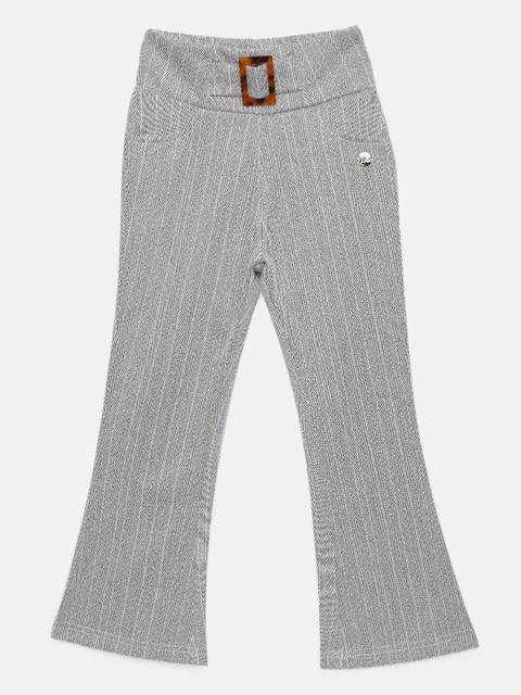 

Tiny Girl Grey And Brown Self Design Bootcut Trouser