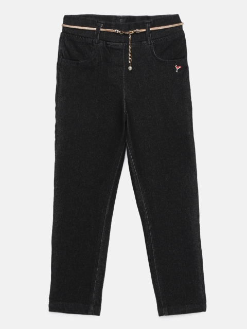 

Tiny Girl Black Solid Mid-Rise Jeggings