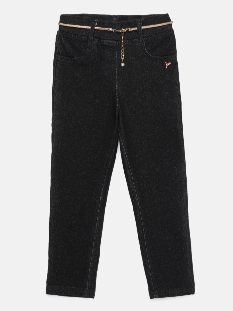 

Tiny Girl Black Solid Mid-Rise Jeggings