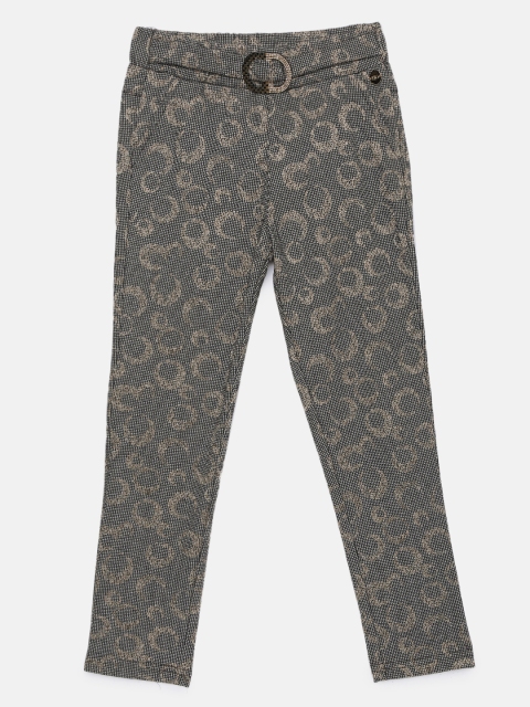 

Tiny Girl Beige & Grey Printed Jeggings