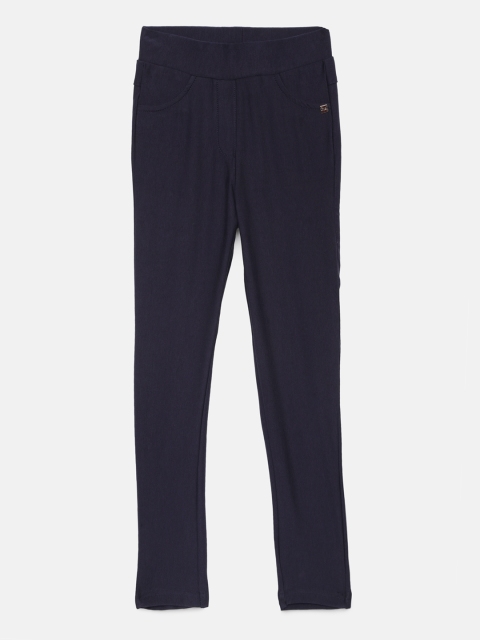 

Tiny Girl Navy Blue Solid Jeggings
