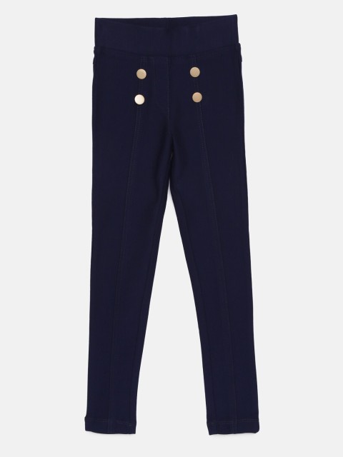 

Tiny Girl Navy Blue Solid Skinny Fit Jeggings