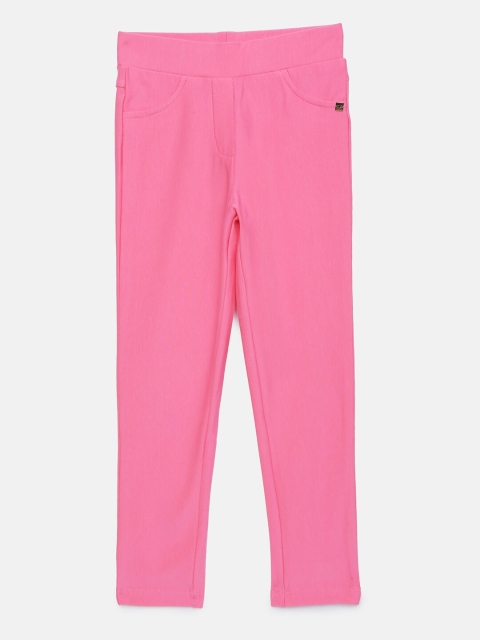 

Tiny Girl Pink Solid Skinny Fit Jeggings