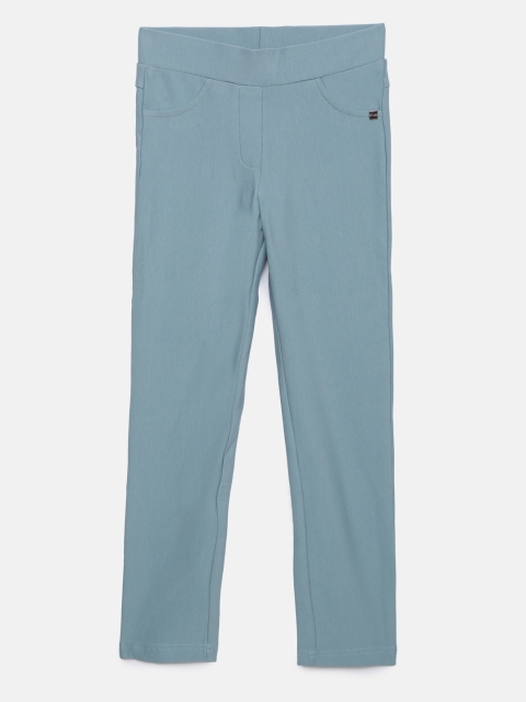 

Tiny Girl Blue Solid Skinny Fit Jeggings