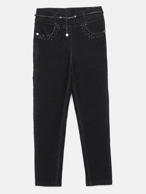 

Tiny Girl Charcoal Black Faded Effect Mid-Rise Jeggings