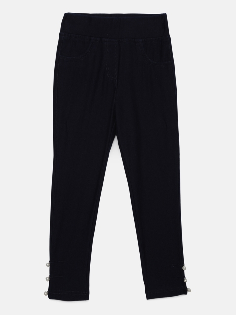

Tiny Girl Navy Blue Solid Jeggings