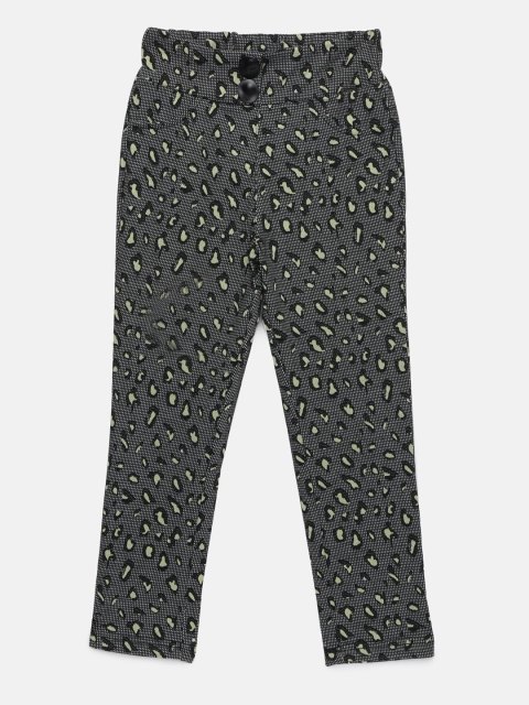 

Tiny Girl Black & Beige Printed Mid-Rise Jeggings