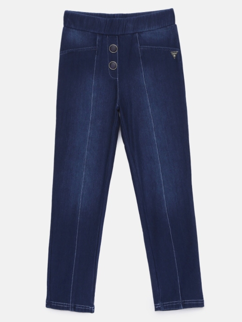 

Tiny Girl Navy Blue Solid Jeggings