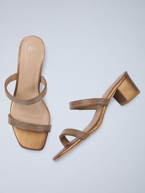 

W Women Brown Embellished Block Heels