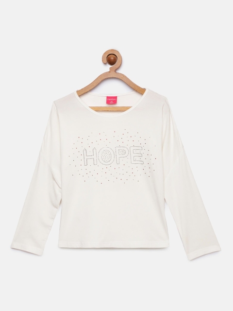 

Tiny Girl Girls Cream-Coloured Embellished Top