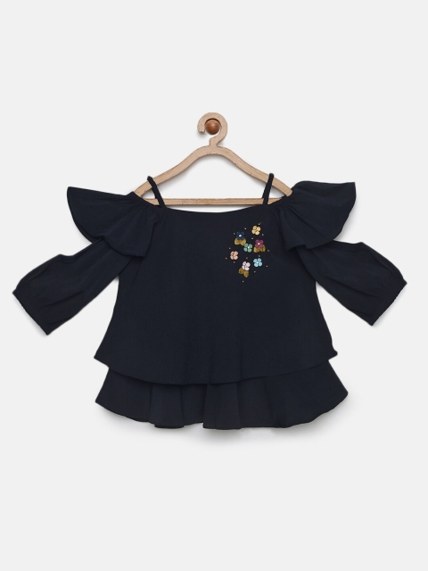 

Tiny Girl Girls Navy Blue Solid Top
