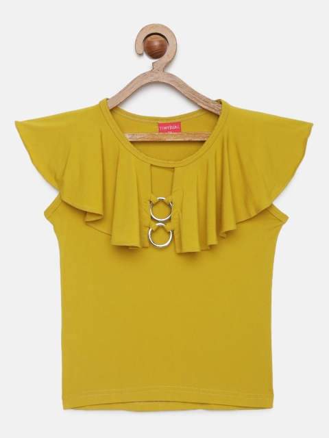 

Tiny Girl Mustard Yellow Solid Top