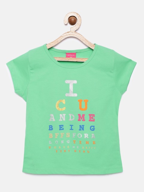 

Tiny Girl Green Printed Top