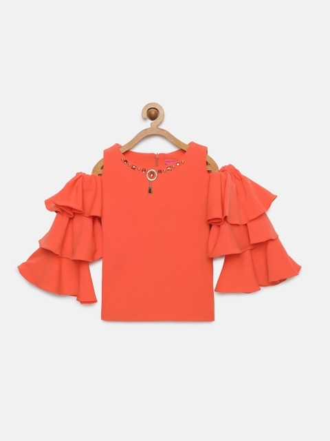 

Tiny Girl Orange Solid Top