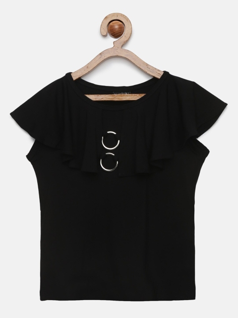 

Tiny Girl Black Solid Top
