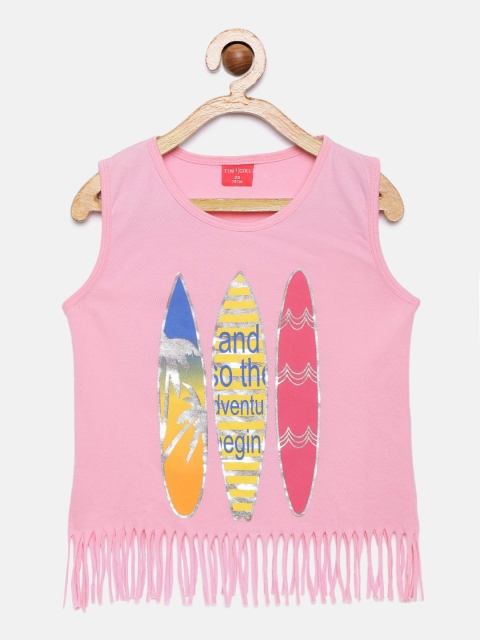 

Tiny Girl Girls Pink Printed Tank Top