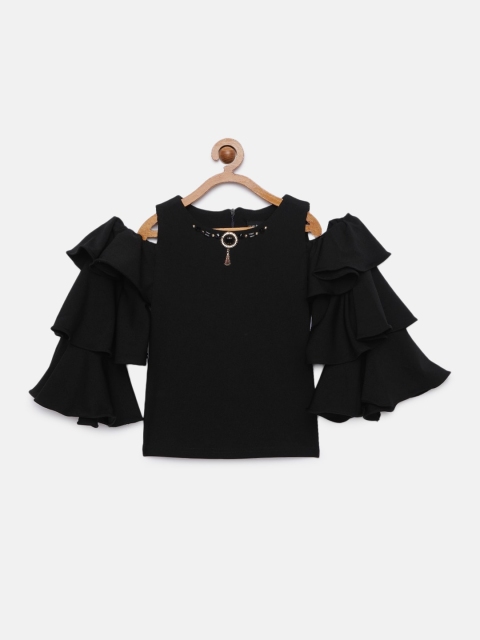 

Tiny Girl Black Solid Top