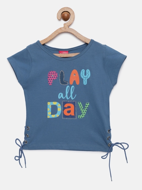 

Tiny Girl Blue Printed Top