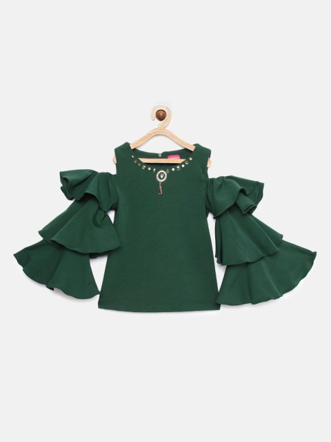 

Tiny Girl Green Solid Top