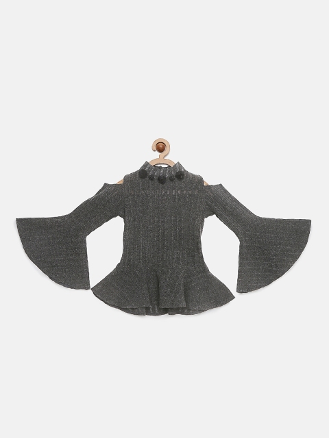 

Tiny Girl Grey Self Design Top