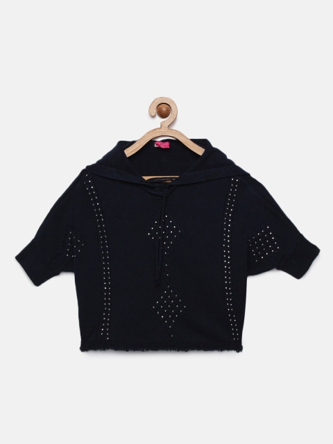 

Tiny Girl Girls Navy Blue Embellished Boxy Top
