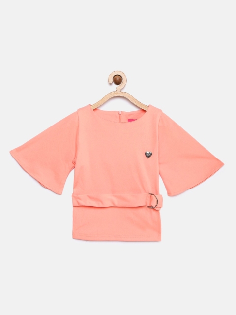 

Tiny Girl Girls Peach-Coloured Solid Top