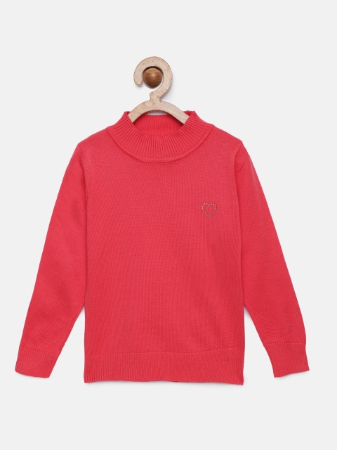 

Tiny Girl Coral Solid Pullover