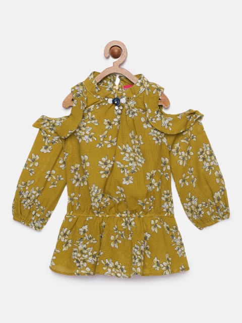 

Tiny Girl Girls Mustard Printed Top