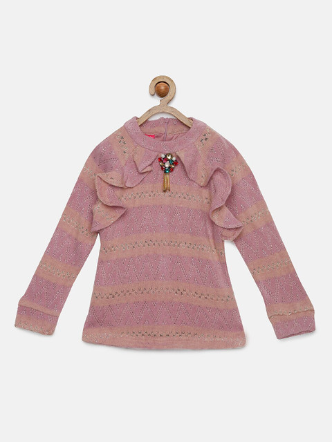 

Tiny Girl Girls Pink Self Design Top