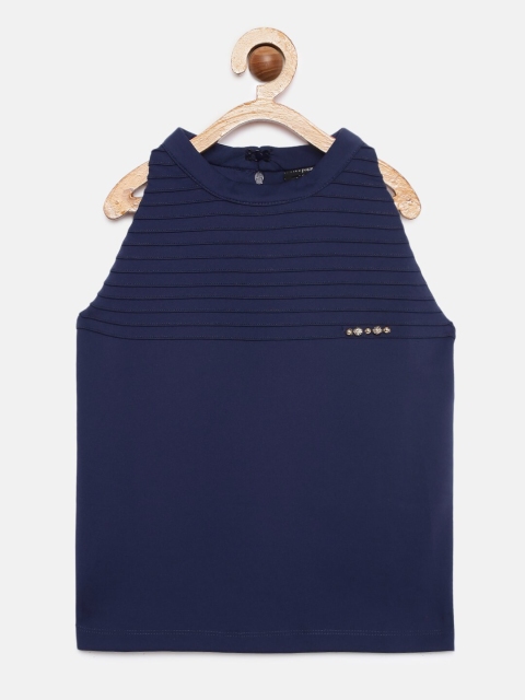 

Tiny Girl Blue Solid Tank Top