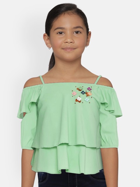 

Tiny Girl Green Embellished Top