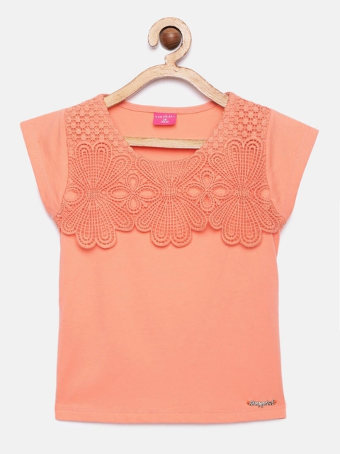 

Tiny Girl Coral Self Design Top