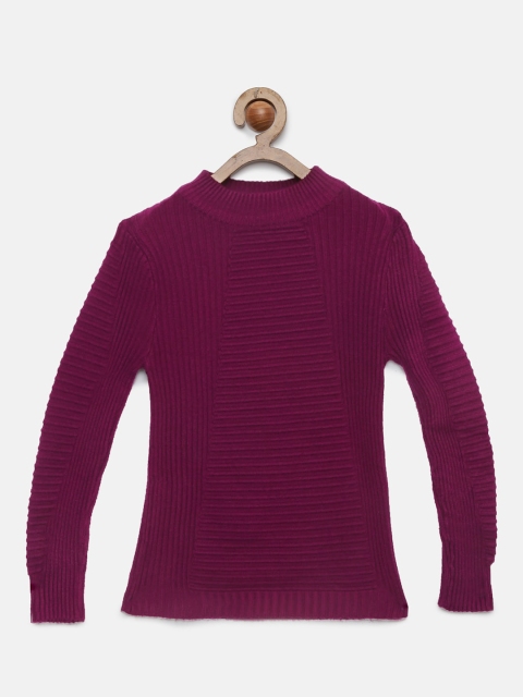 

Tiny Girl Magenta Self Design Top