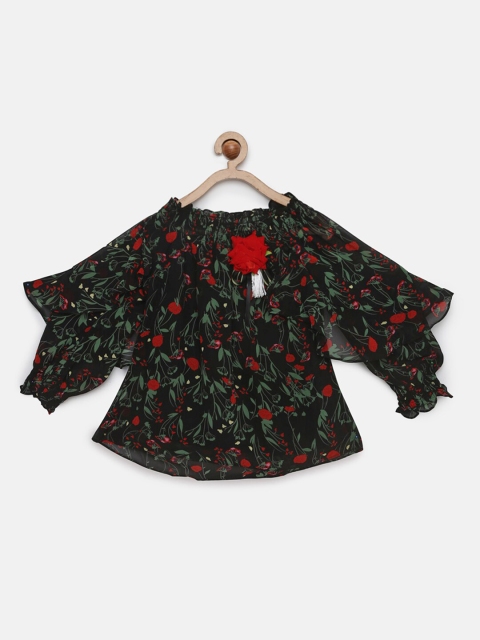 

Tiny Girl Multicoloured Printed A-Line Top, Multi