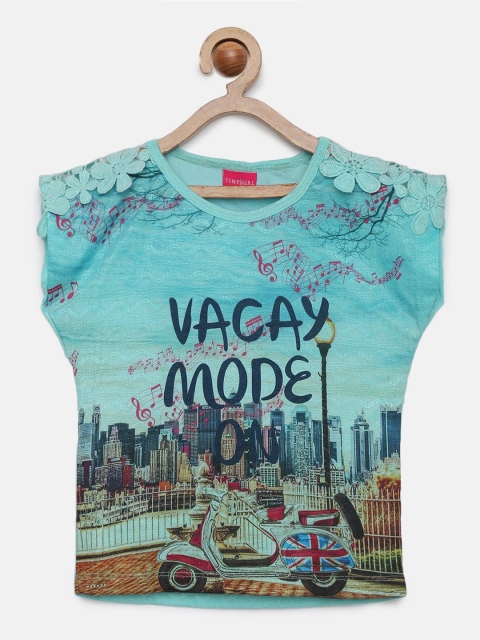 

Tiny Girl Blue Printed Top