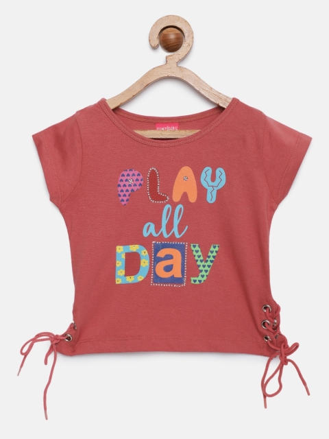 

Tiny Girl Red Printed Top