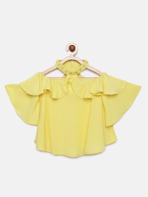 

Tiny Girl Yellow Solid A-Line Top