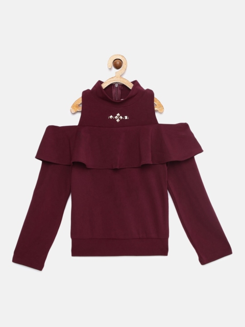 

Tiny Girl Maroon Solid Top