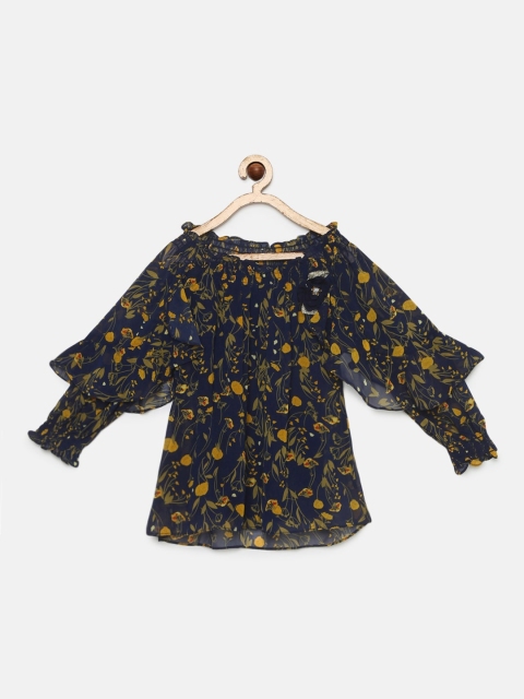 

Tiny Girl Girls Navy Blue Printed Top